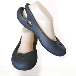Crocs Shoes Taylor aka Kadee Slingback Sandal Black Closed Toe Flat Womens Sz 7